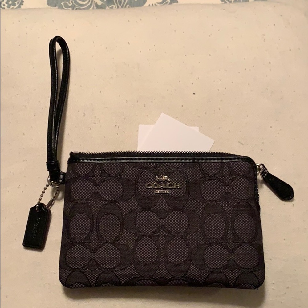 Coach black wristlet